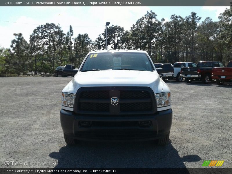 Bright White / Black/Diesel Gray 2018 Ram 3500 Tradesman Crew Cab Chassis
