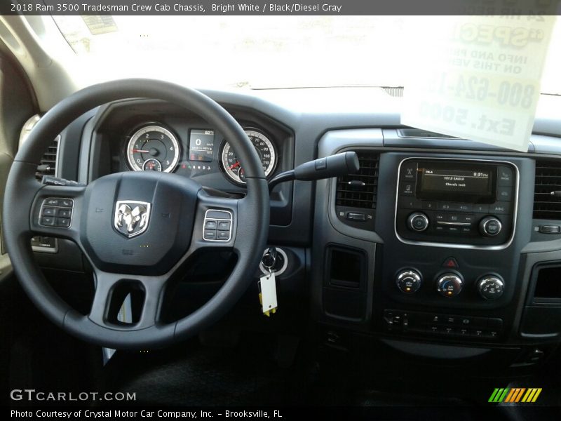 Bright White / Black/Diesel Gray 2018 Ram 3500 Tradesman Crew Cab Chassis