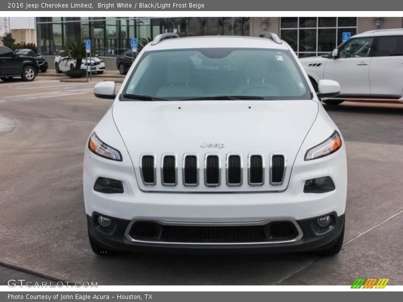 Bright White / Black/Light Frost Beige 2016 Jeep Cherokee Limited