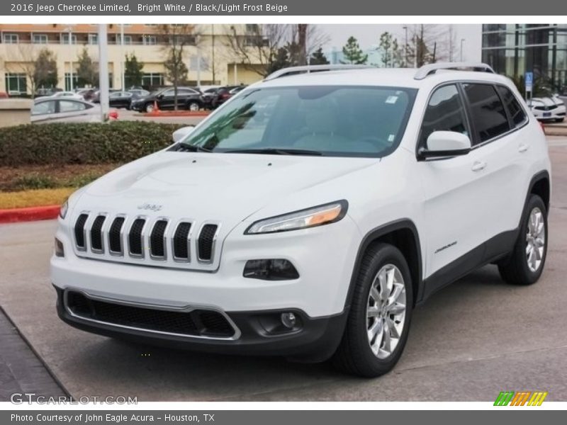 Bright White / Black/Light Frost Beige 2016 Jeep Cherokee Limited