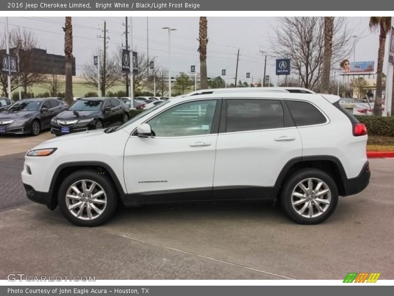 Bright White / Black/Light Frost Beige 2016 Jeep Cherokee Limited
