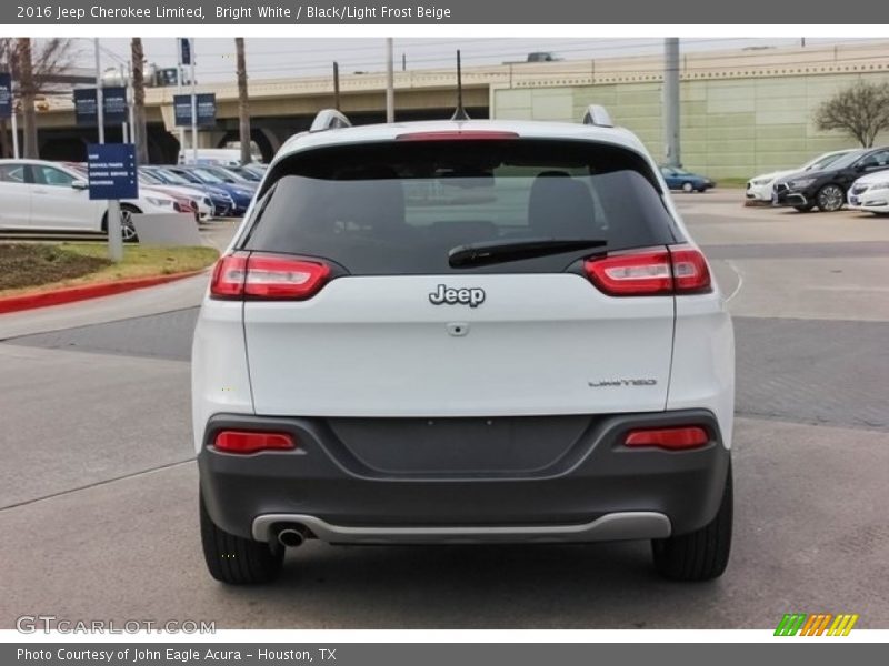 Bright White / Black/Light Frost Beige 2016 Jeep Cherokee Limited