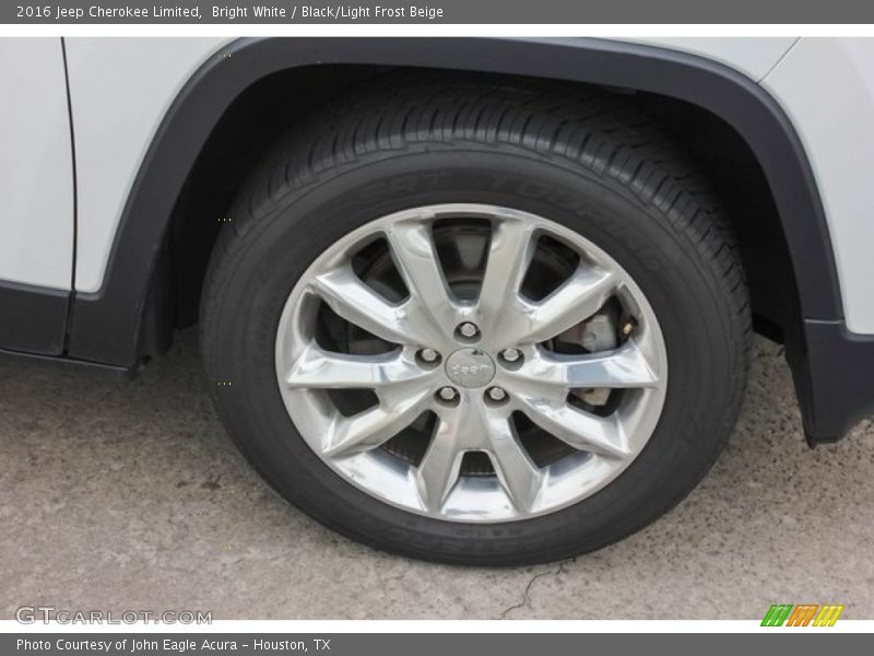 Bright White / Black/Light Frost Beige 2016 Jeep Cherokee Limited