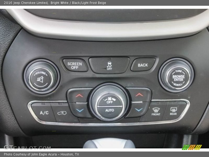 Bright White / Black/Light Frost Beige 2016 Jeep Cherokee Limited