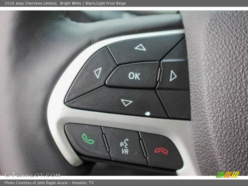 Bright White / Black/Light Frost Beige 2016 Jeep Cherokee Limited