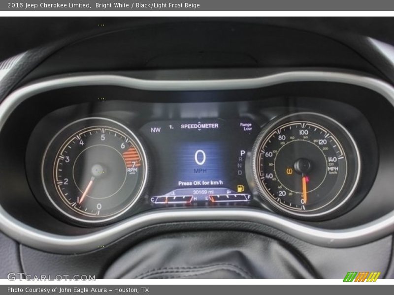 Bright White / Black/Light Frost Beige 2016 Jeep Cherokee Limited
