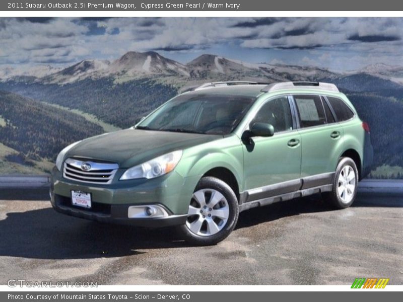 Cypress Green Pearl / Warm Ivory 2011 Subaru Outback 2.5i Premium Wagon