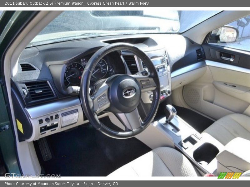 Cypress Green Pearl / Warm Ivory 2011 Subaru Outback 2.5i Premium Wagon