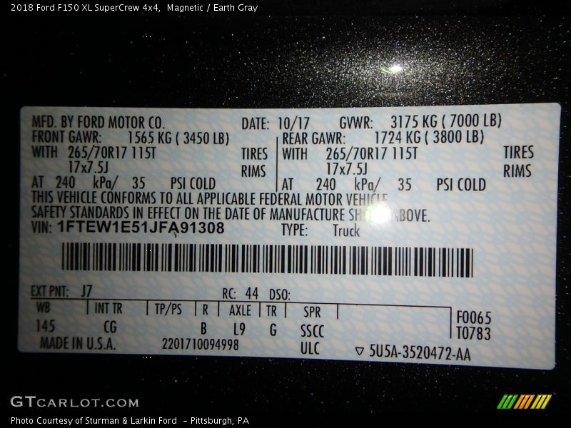 Magnetic / Earth Gray 2018 Ford F150 XL SuperCrew 4x4