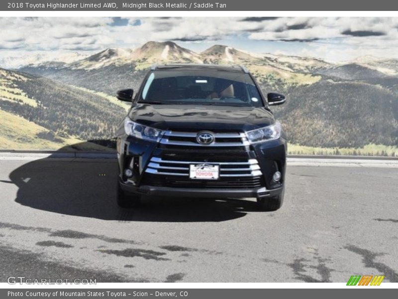 Midnight Black Metallic / Saddle Tan 2018 Toyota Highlander Limited AWD