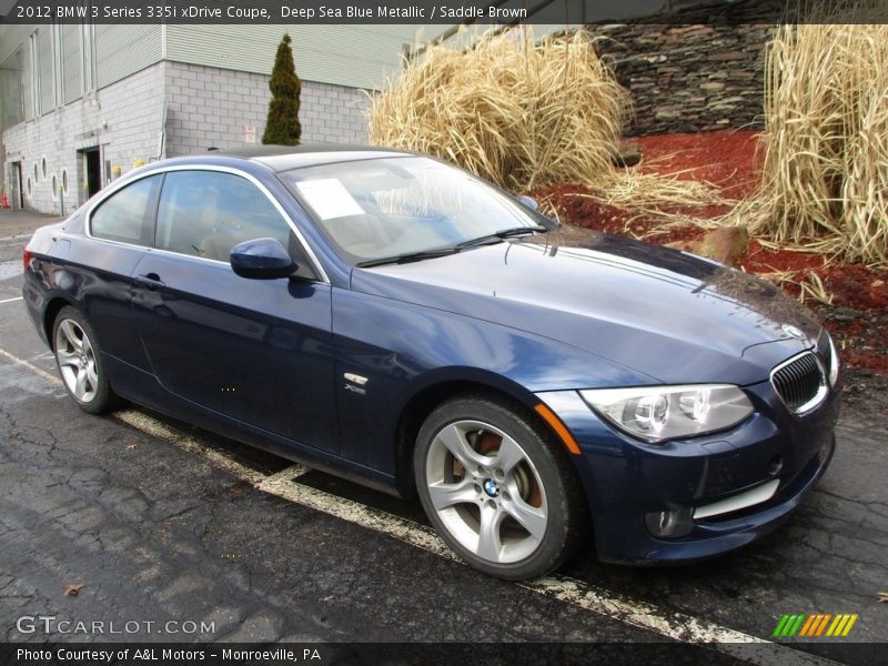 Deep Sea Blue Metallic / Saddle Brown 2012 BMW 3 Series 335i xDrive Coupe