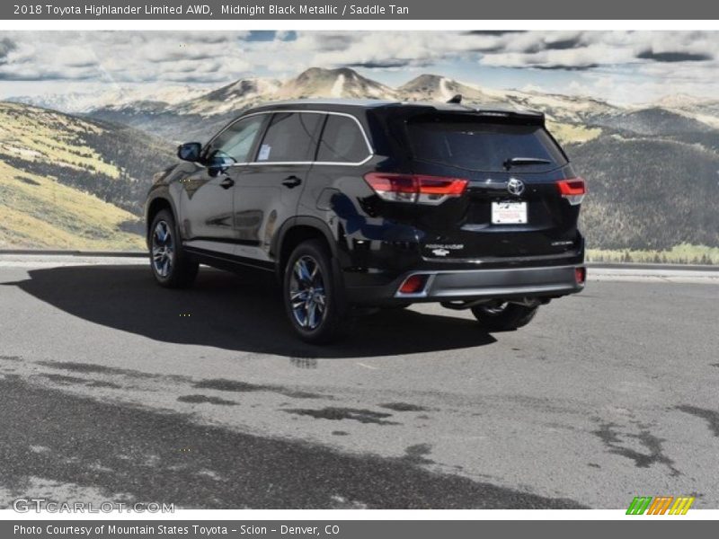 Midnight Black Metallic / Saddle Tan 2018 Toyota Highlander Limited AWD