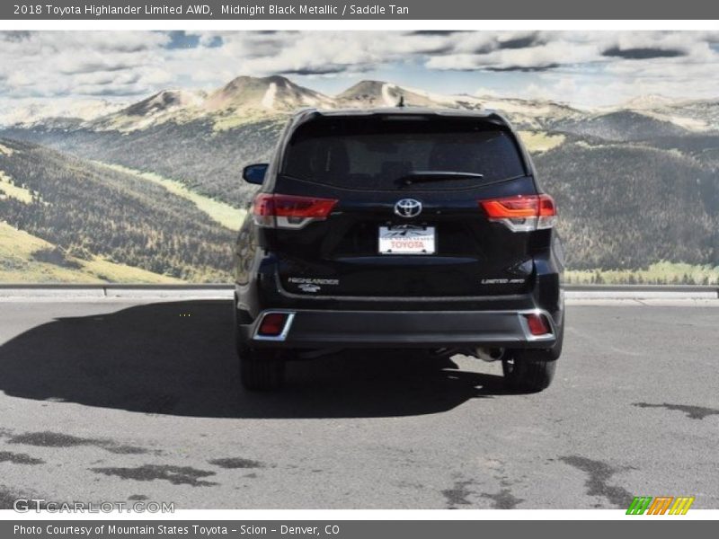 Midnight Black Metallic / Saddle Tan 2018 Toyota Highlander Limited AWD