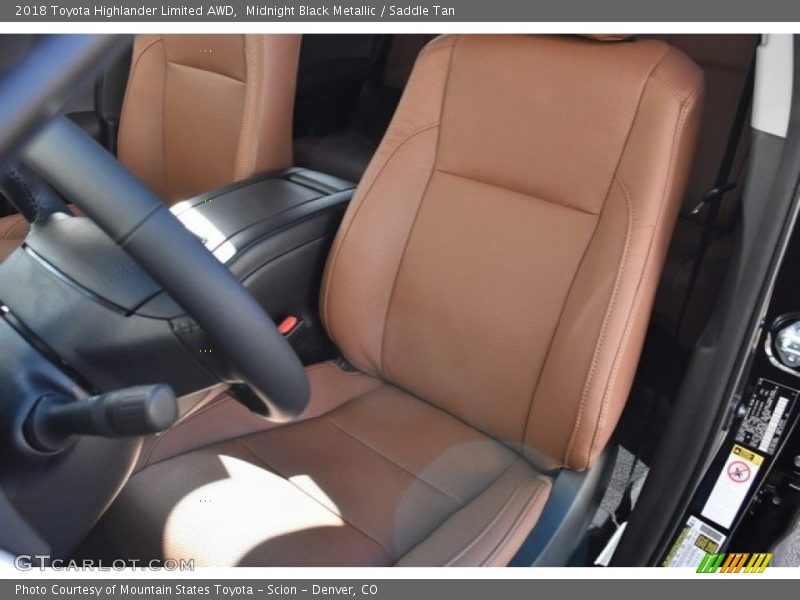 Midnight Black Metallic / Saddle Tan 2018 Toyota Highlander Limited AWD
