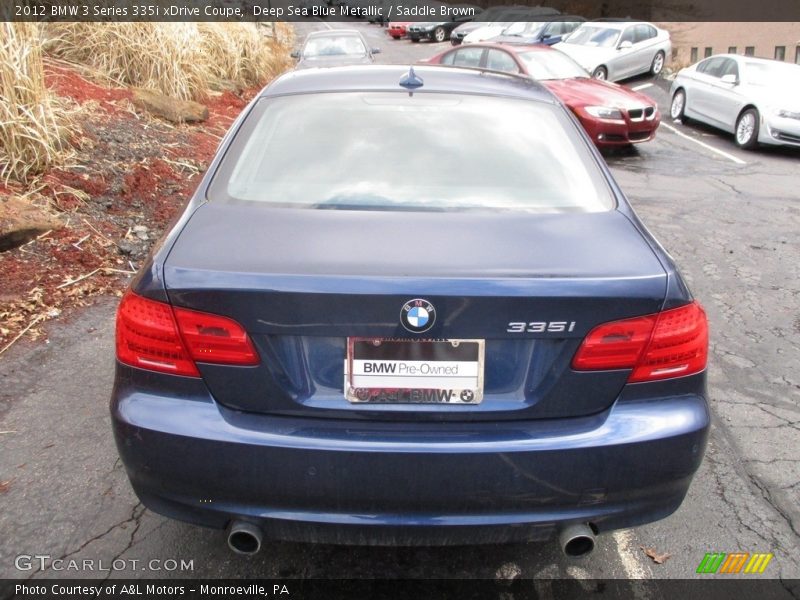 Deep Sea Blue Metallic / Saddle Brown 2012 BMW 3 Series 335i xDrive Coupe