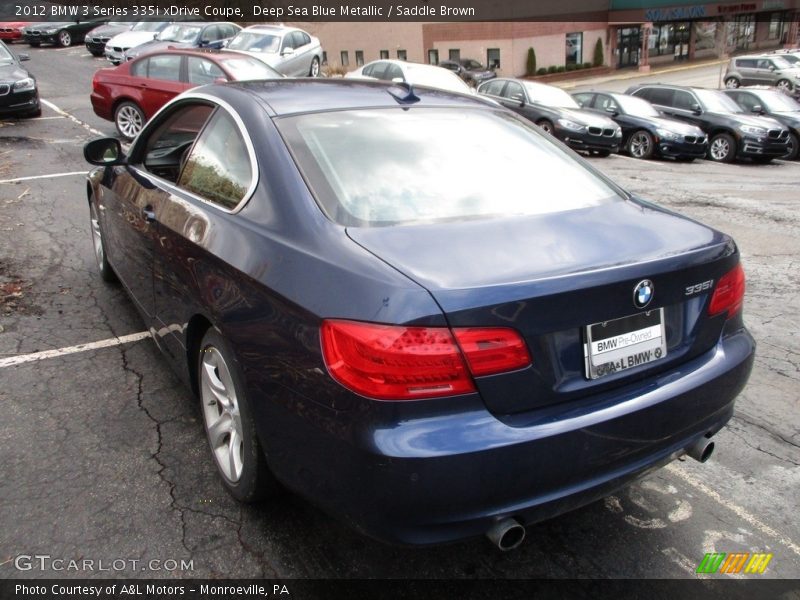 Deep Sea Blue Metallic / Saddle Brown 2012 BMW 3 Series 335i xDrive Coupe