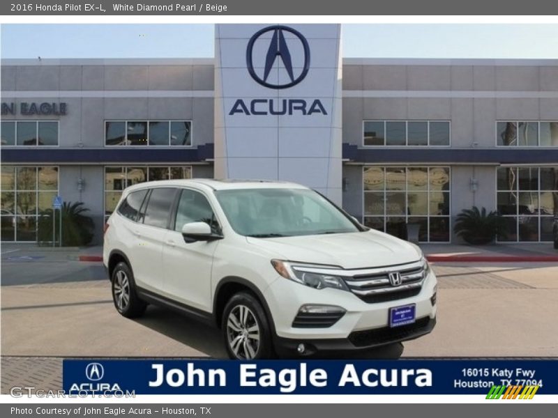 White Diamond Pearl / Beige 2016 Honda Pilot EX-L