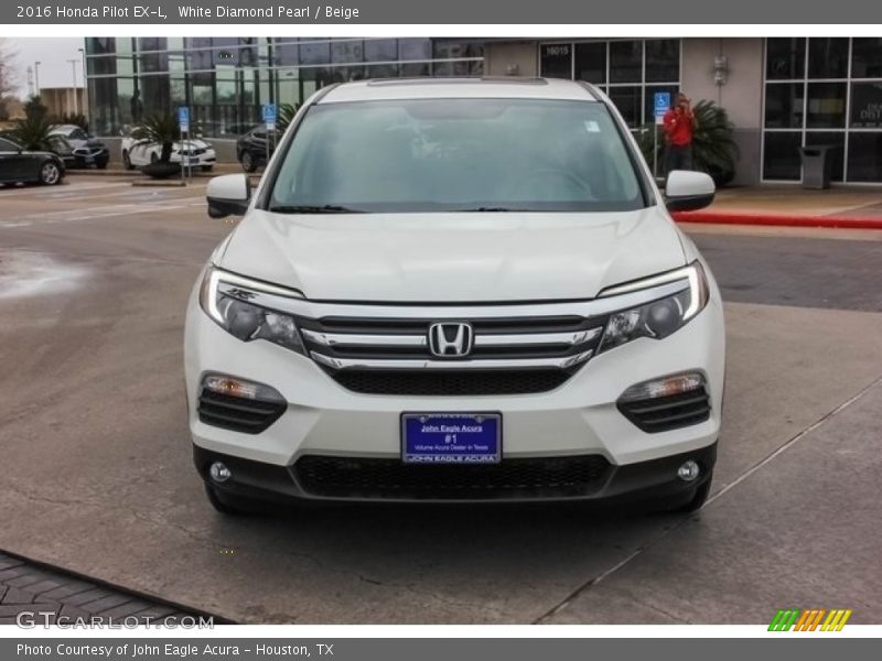 White Diamond Pearl / Beige 2016 Honda Pilot EX-L