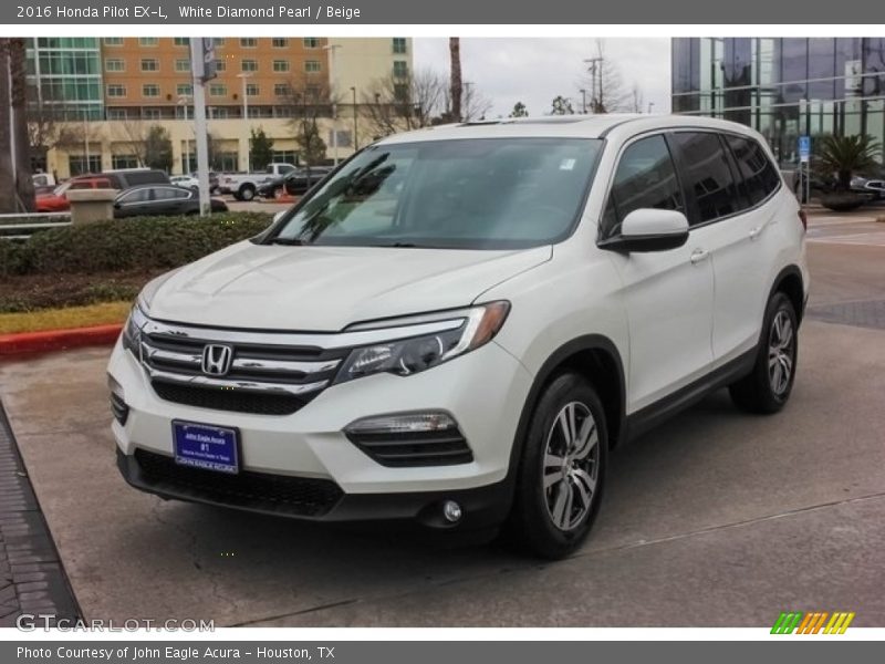 White Diamond Pearl / Beige 2016 Honda Pilot EX-L