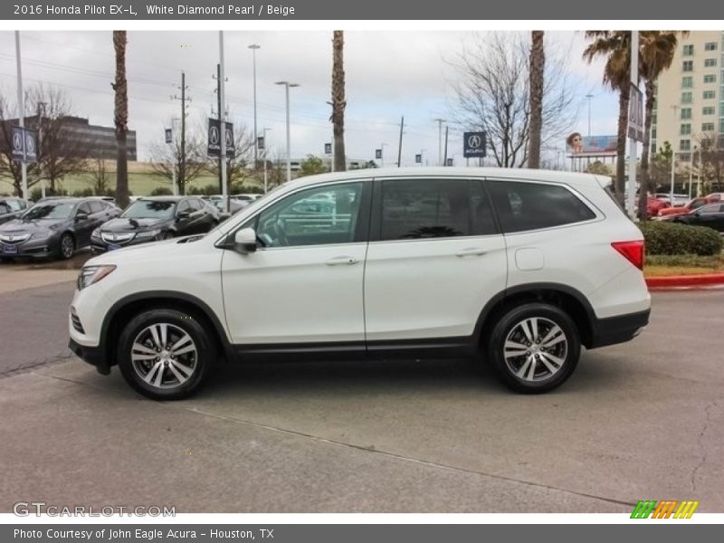 White Diamond Pearl / Beige 2016 Honda Pilot EX-L