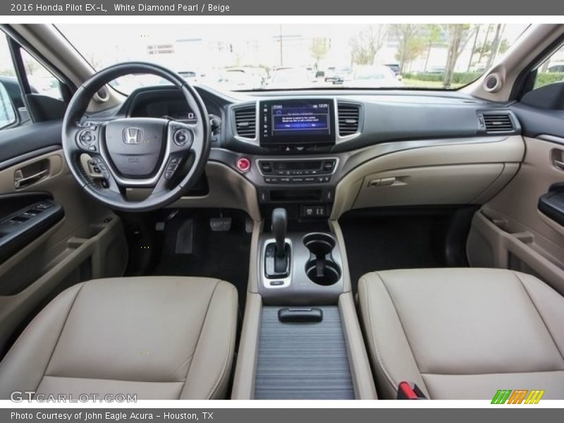White Diamond Pearl / Beige 2016 Honda Pilot EX-L