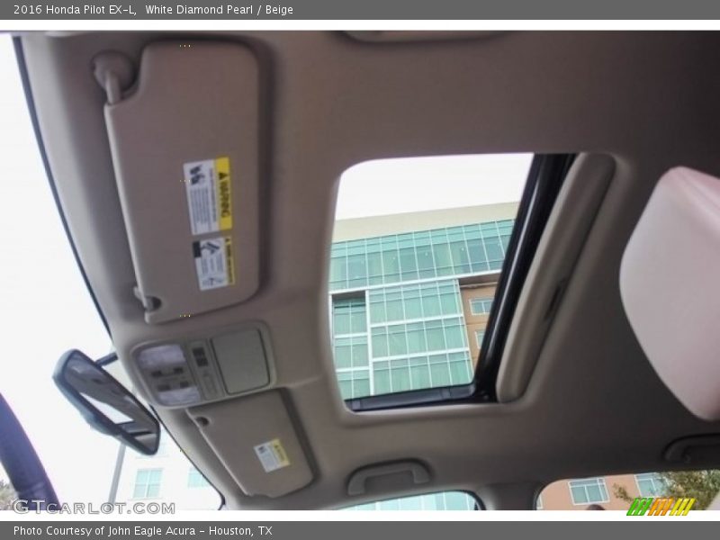 White Diamond Pearl / Beige 2016 Honda Pilot EX-L