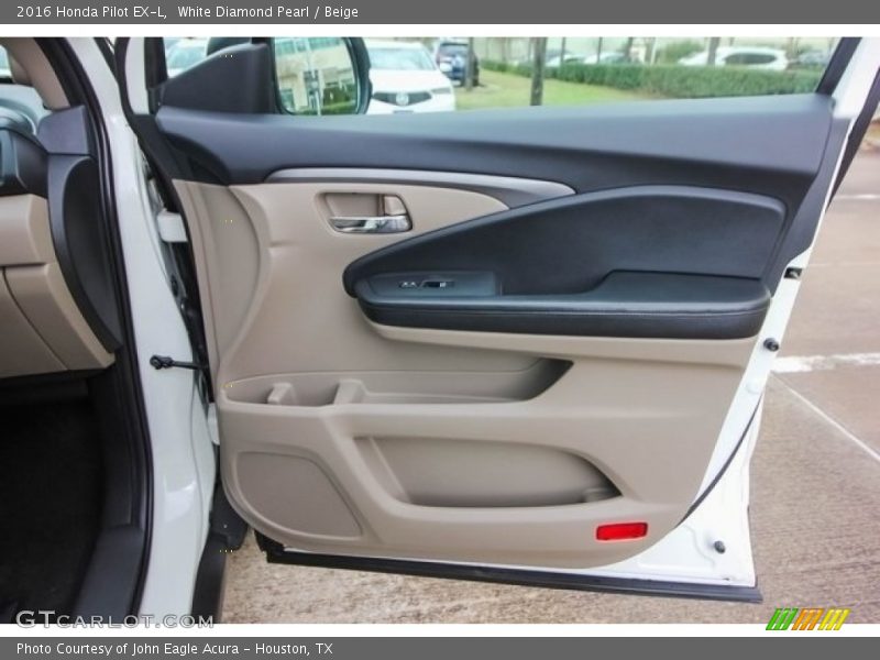White Diamond Pearl / Beige 2016 Honda Pilot EX-L