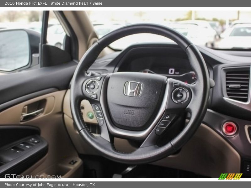 White Diamond Pearl / Beige 2016 Honda Pilot EX-L