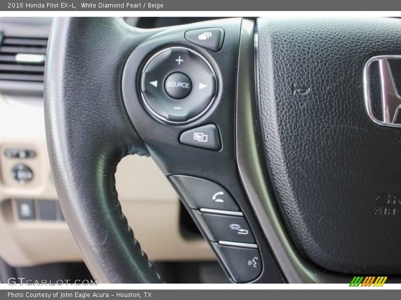 White Diamond Pearl / Beige 2016 Honda Pilot EX-L
