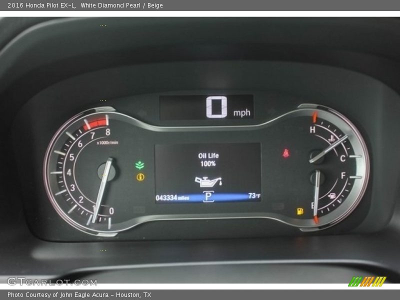 White Diamond Pearl / Beige 2016 Honda Pilot EX-L