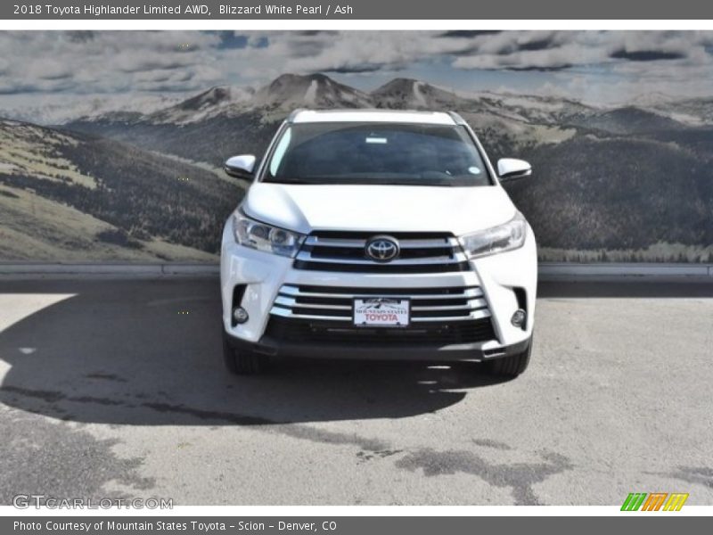 Blizzard White Pearl / Ash 2018 Toyota Highlander Limited AWD