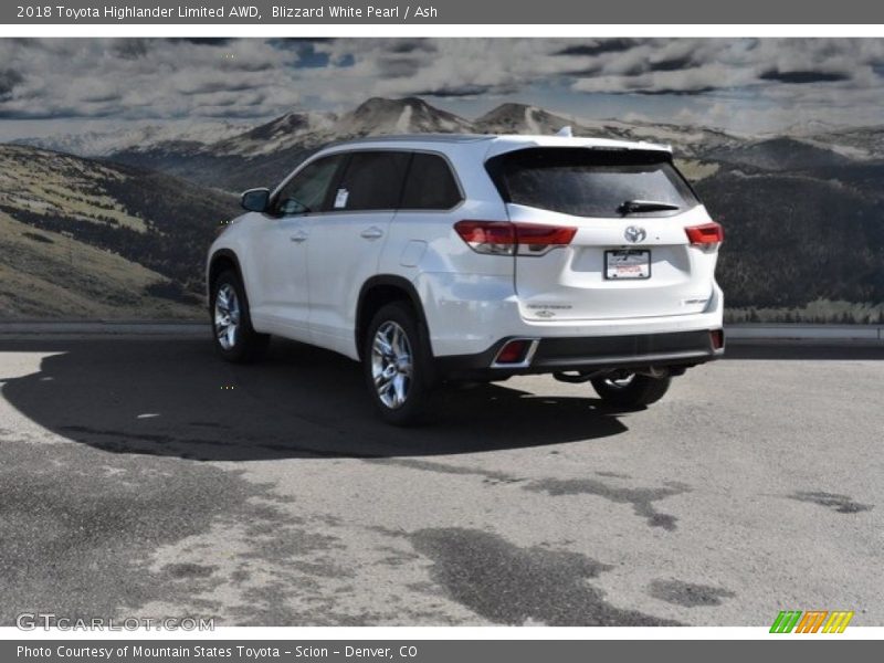 Blizzard White Pearl / Ash 2018 Toyota Highlander Limited AWD