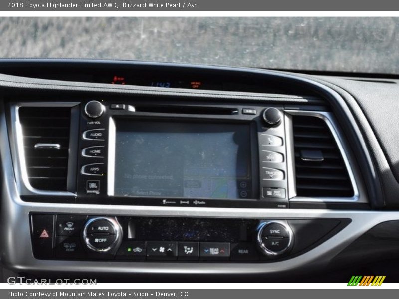 Blizzard White Pearl / Ash 2018 Toyota Highlander Limited AWD