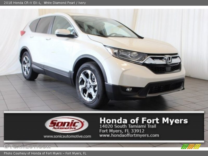 White Diamond Pearl / Ivory 2018 Honda CR-V EX-L