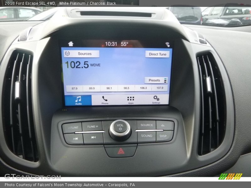 White Platinum / Charcoal Black 2018 Ford Escape SEL 4WD