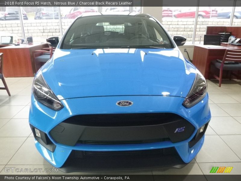 Nitrous Blue / Charcoal Black Recaro Leather 2018 Ford Focus RS Hatch