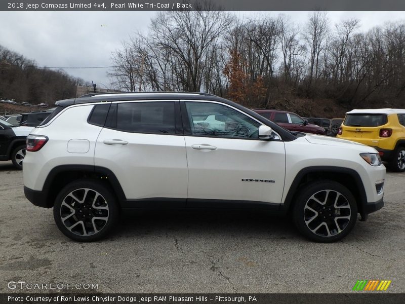Pearl White Tri–Coat / Black 2018 Jeep Compass Limited 4x4