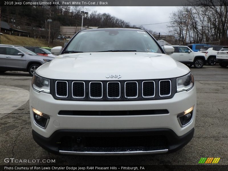 Pearl White Tri–Coat / Black 2018 Jeep Compass Limited 4x4