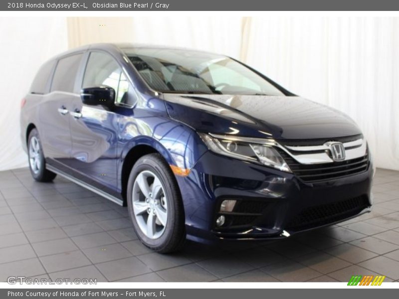 Obsidian Blue Pearl / Gray 2018 Honda Odyssey EX-L