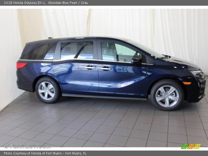 Obsidian Blue Pearl / Gray 2018 Honda Odyssey EX-L