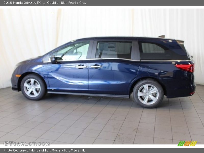 Obsidian Blue Pearl / Gray 2018 Honda Odyssey EX-L