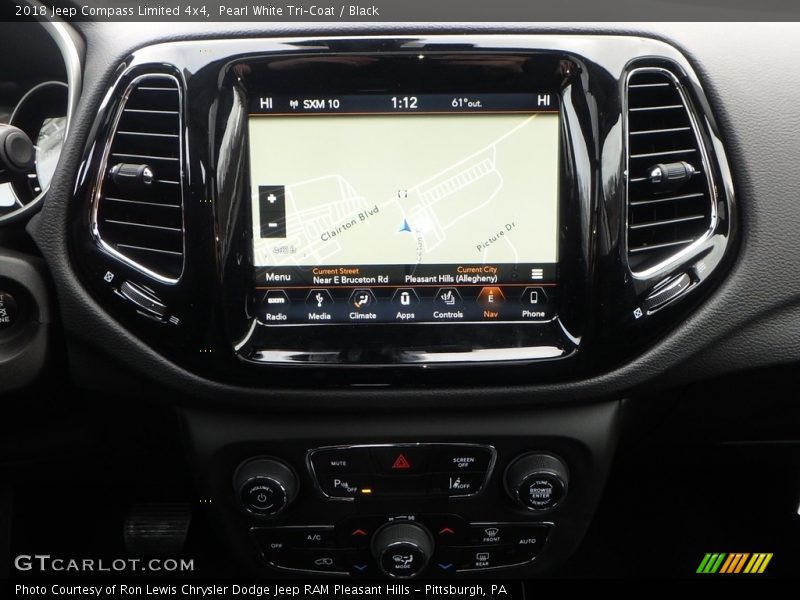 Pearl White Tri–Coat / Black 2018 Jeep Compass Limited 4x4