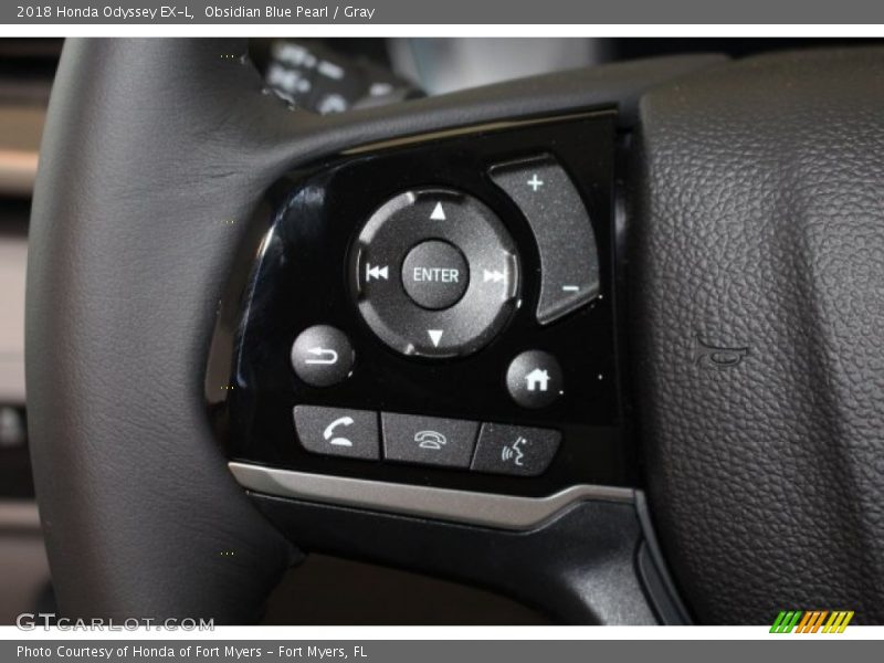 Obsidian Blue Pearl / Gray 2018 Honda Odyssey EX-L