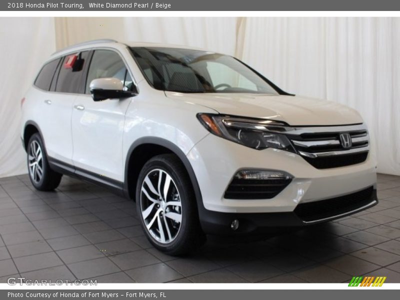 White Diamond Pearl / Beige 2018 Honda Pilot Touring
