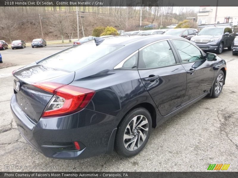 Cosmic Blue Metallic / Gray 2018 Honda Civic EX Sedan