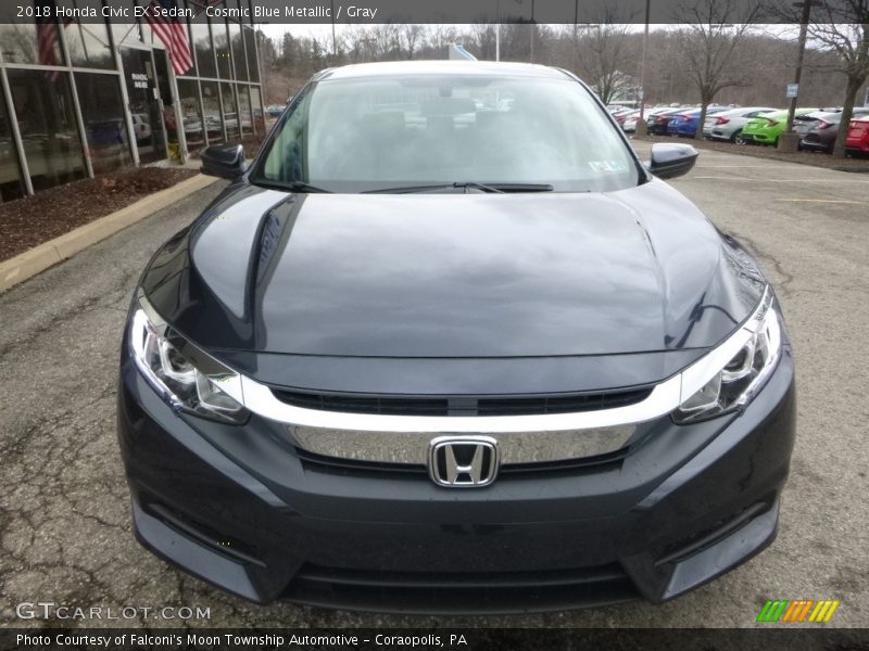 Cosmic Blue Metallic / Gray 2018 Honda Civic EX Sedan