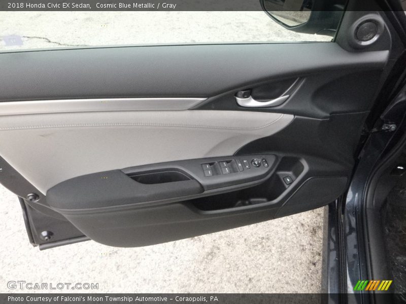 Cosmic Blue Metallic / Gray 2018 Honda Civic EX Sedan