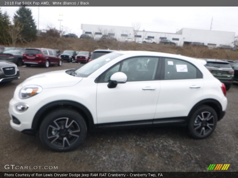 White (Bianco) / Black 2018 Fiat 500X Pop AWD