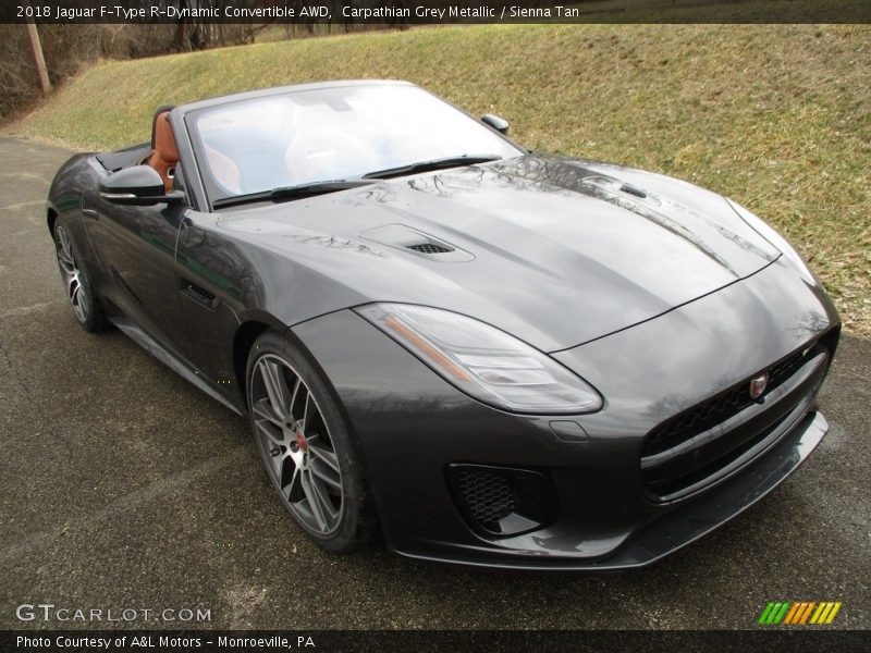 Carpathian Grey Metallic / Sienna Tan 2018 Jaguar F-Type R-Dynamic Convertible AWD