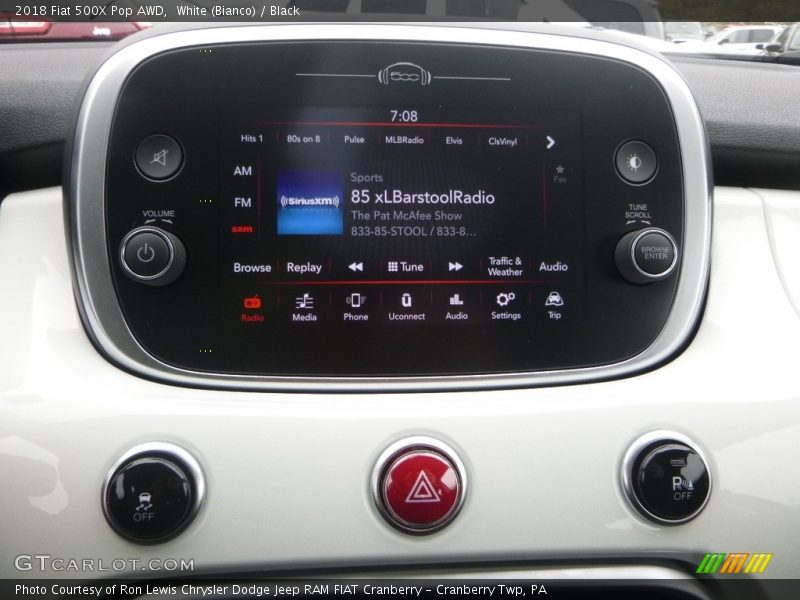 White (Bianco) / Black 2018 Fiat 500X Pop AWD
